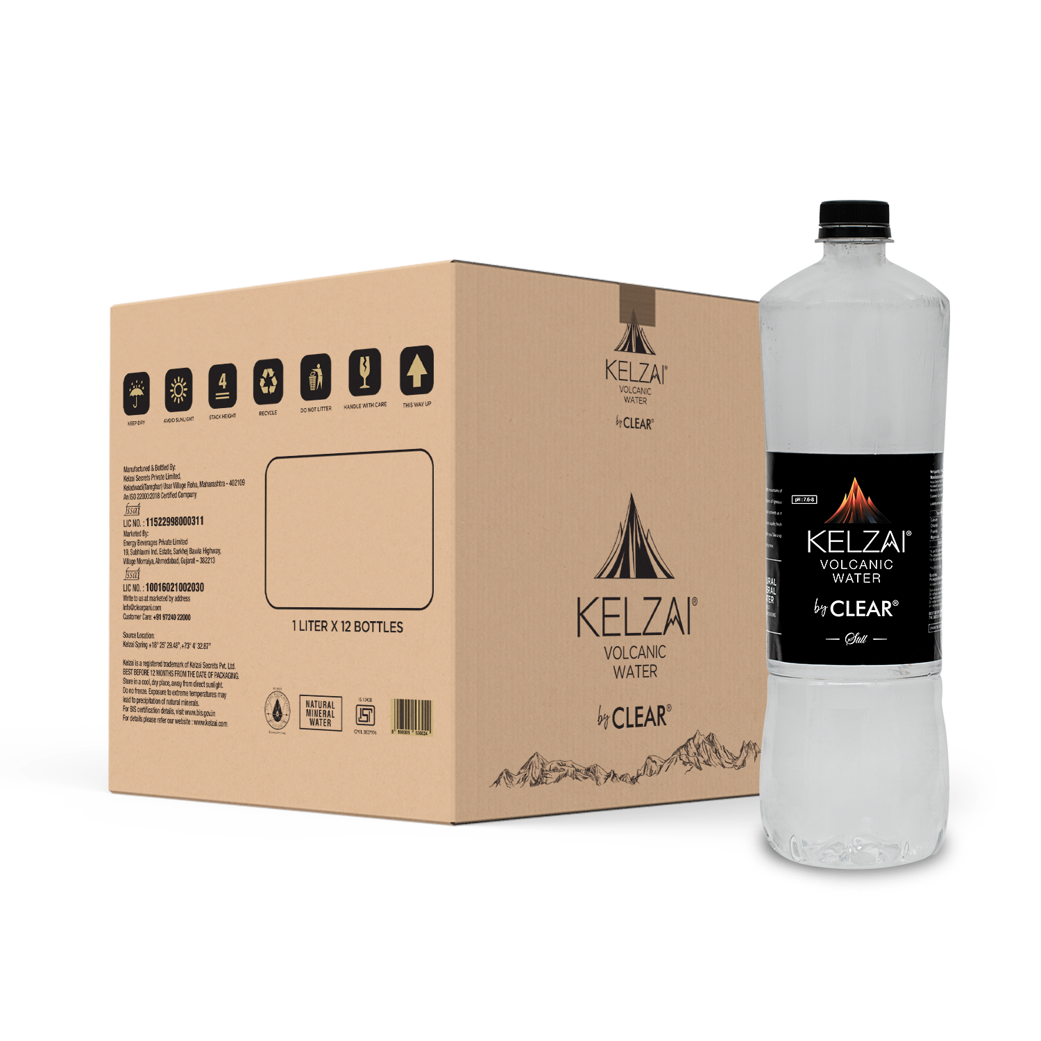 WATER PET BOTTLES 1000 ML ( Pack of 12 bottles )
