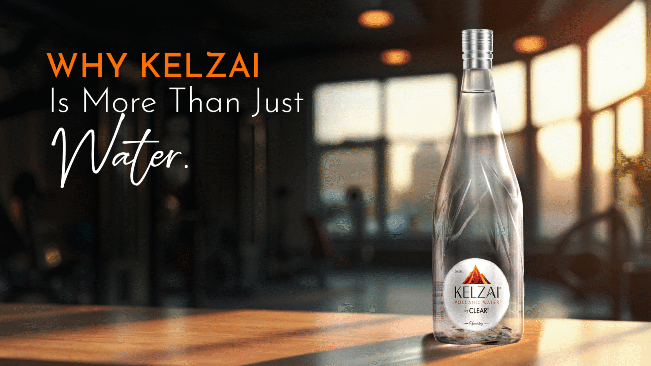 Kelzai volcanic water in premium glass bottle – naturally alkaline mineral water from Sahyadri mountains